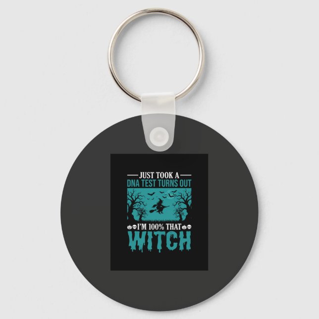 Halloween Witch DNA Test Design Keychain (Front)