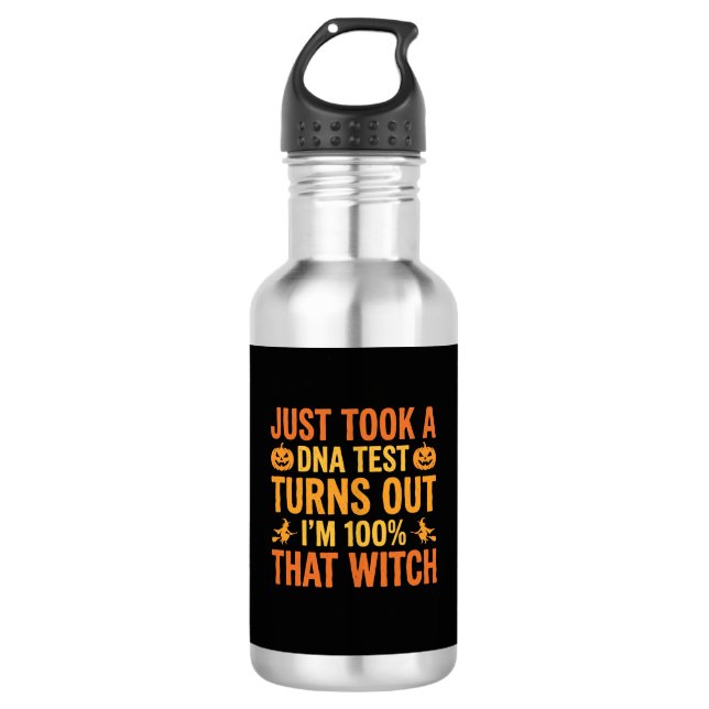 Halloween Witch DNA Test Funny Design 532 Ml Water Bottle (Front)