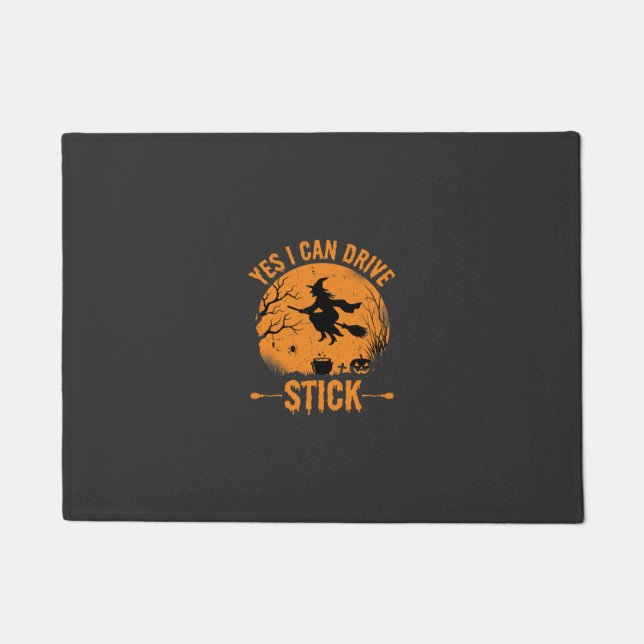 Halloween Witch Drive Stick Graphic_1 Doormat (Front)