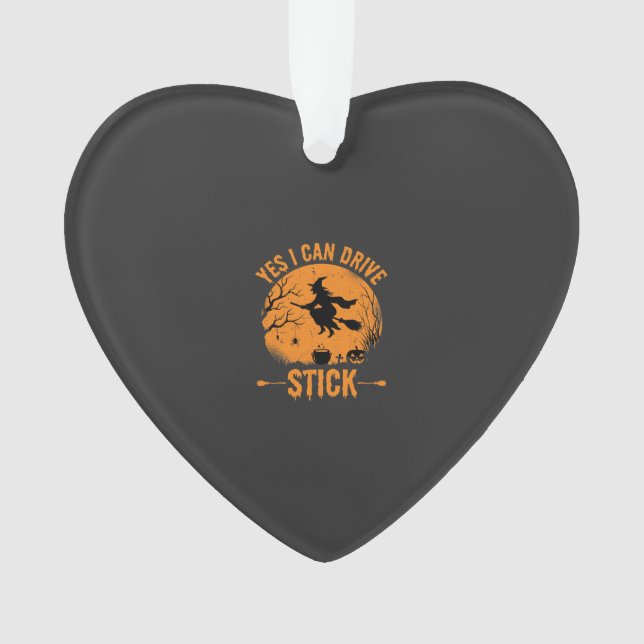 Halloween Witch Drive Stick Graphic_1 Ornament (Front)