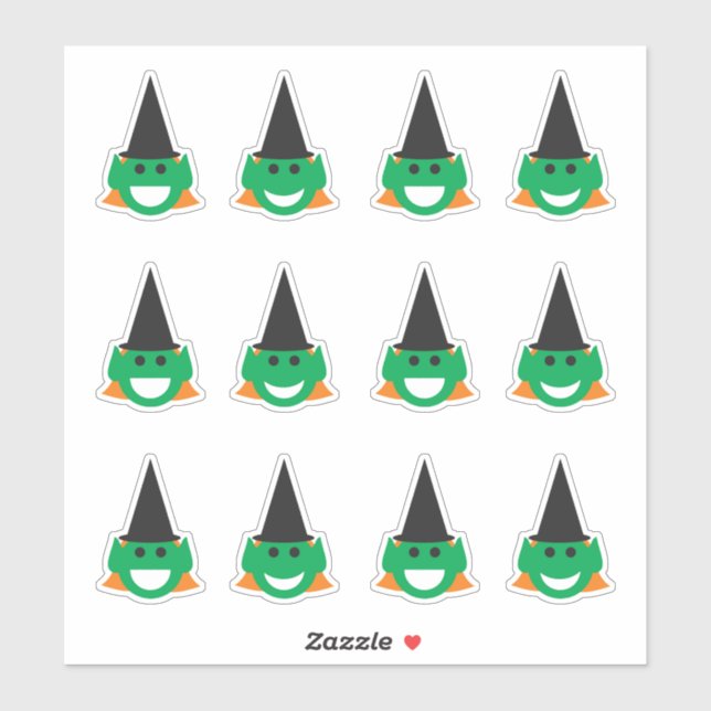 Halloween Witch Faces Fun Smiling Happy Cartoon (Sheet)