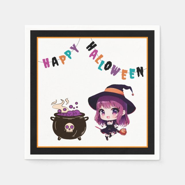 Halloween/witch/fall/October Napkin (Front)