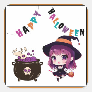 Halloween/witch/fall/October Square Sticker