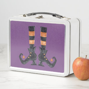 Halloween Witch Feet Metal Lunch Box