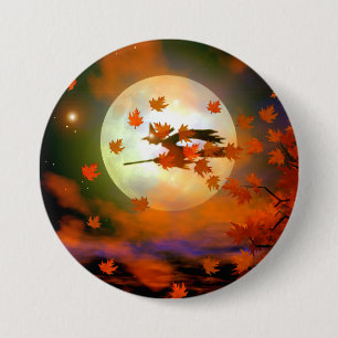 Halloween Witch Flight 3 Inch Round Button