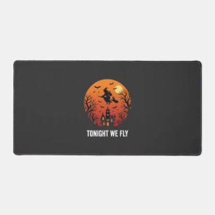 Halloween Witch Flying Night Graphic Design_1 Desk Mat