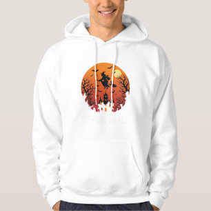 Halloween Witch Flying Night Graphic Design_1 Hoodie