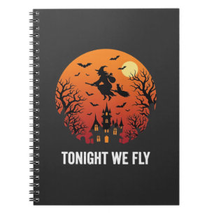 Halloween Witch Flying Night Graphic Design_1 Notebook