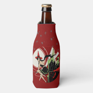 Halloween Witch Flying (vintage) Bottle Cooler