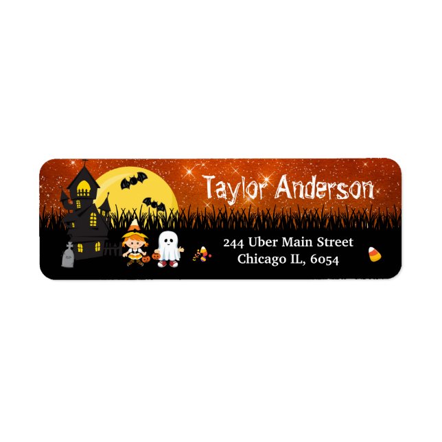 Halloween Witch Ghost Haunted House Orange (Devant)