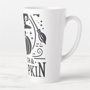 Halloween Witch Hat and Pumpkin Design Magic Art Latte Mug