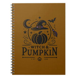 Halloween Witch Hat and Pumpkin Design Magic Art Notebook
