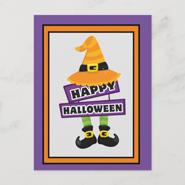 Halloween Witch Hat & Feet Postcard (Front)
