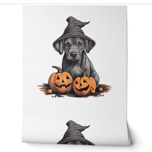Halloween Witch Hat Pumpkin Dog Great Dane Wallpaper