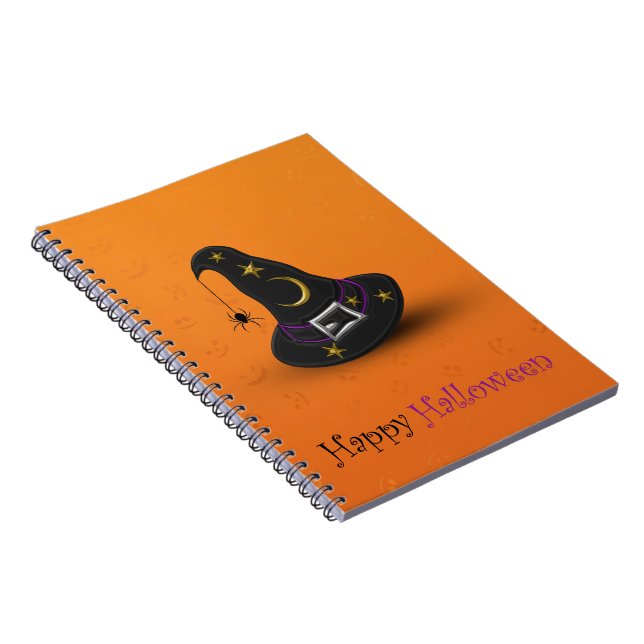 Halloween Witch Hat with Spider Notebook (Right Side)