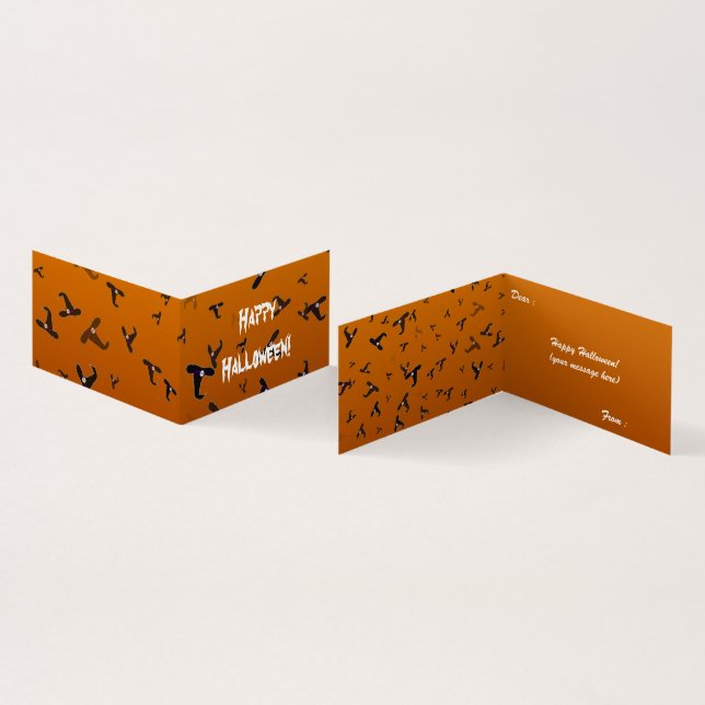 Halloween Witch Hats Folded Card (Inside and Outside)