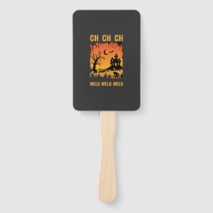 Halloween Witch Haunted House Silhouette Art_1 Hand Fan