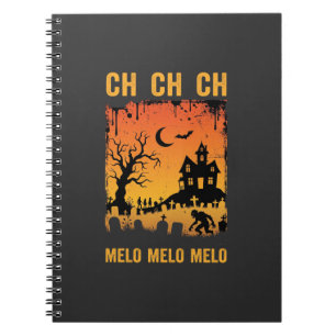 Halloween Witch Haunted House Silhouette Art_1 Notebook