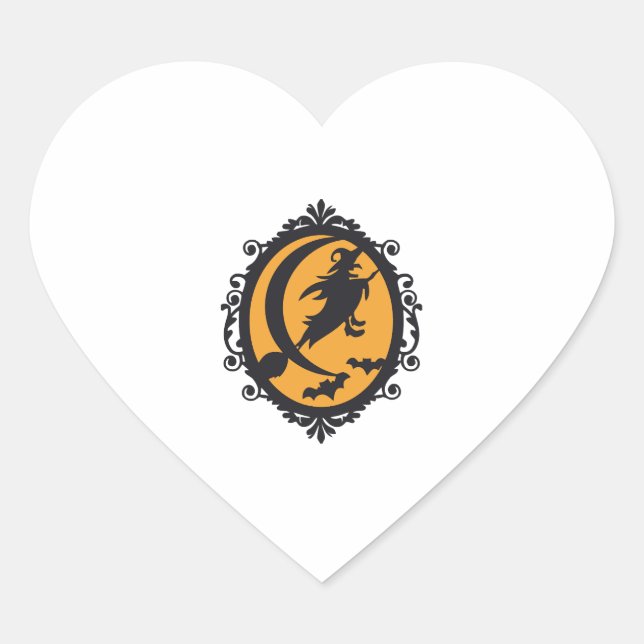 Halloween Witch                         Heart Sticker (Front)