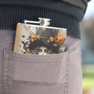 Halloween Witch Hip Flask