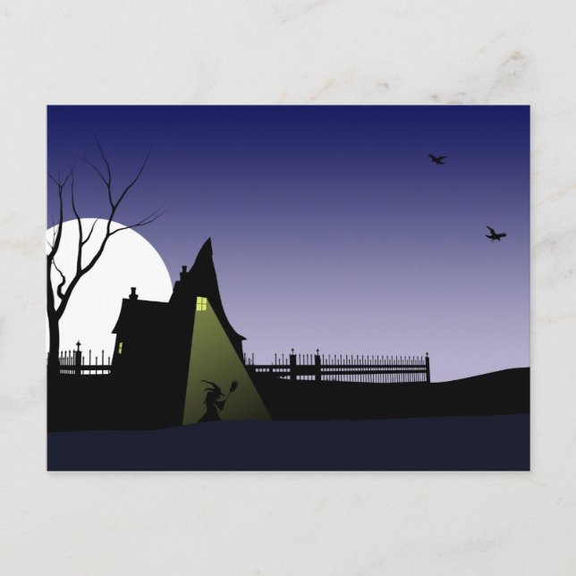Halloween Witch House Postcard (Front)