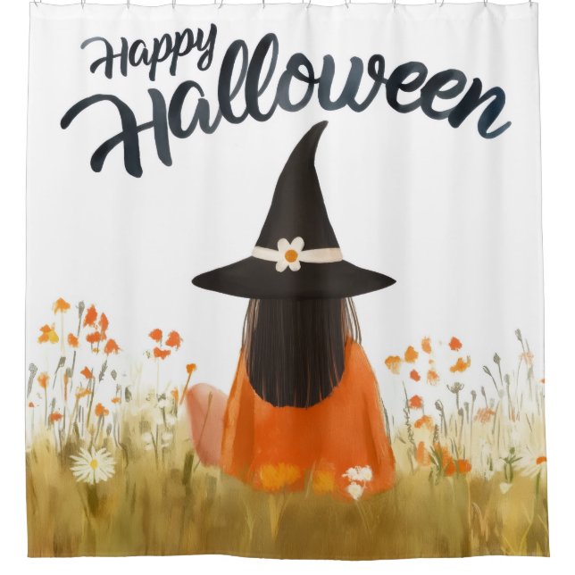 Halloween Witch in Flower Field (Front)