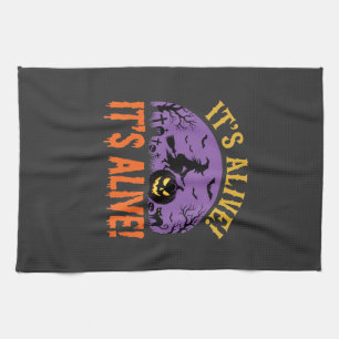 Halloween Witch Jack O Lantern It's Alive Kitchen Towel