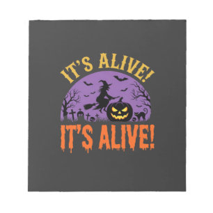 Halloween Witch Jack O Lantern It's Alive Notepad