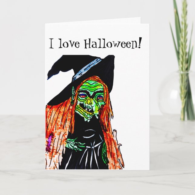HALLOWEEN WITCH JOKE Carte de voeux pliée (Devant)