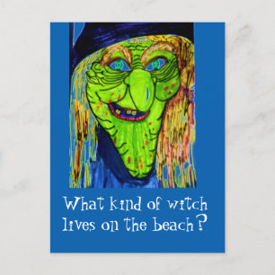 HALLOWEEN WITCH JOKE postcard