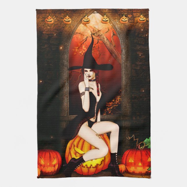 Halloween Witch Kitchen Towel (Vertical)