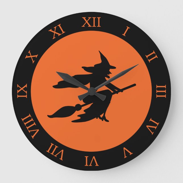 Halloween Witch Large Clock (Front)