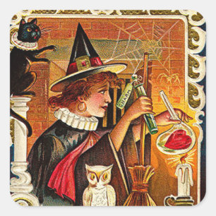 Halloween Witch Lovers Potion Square Sticker