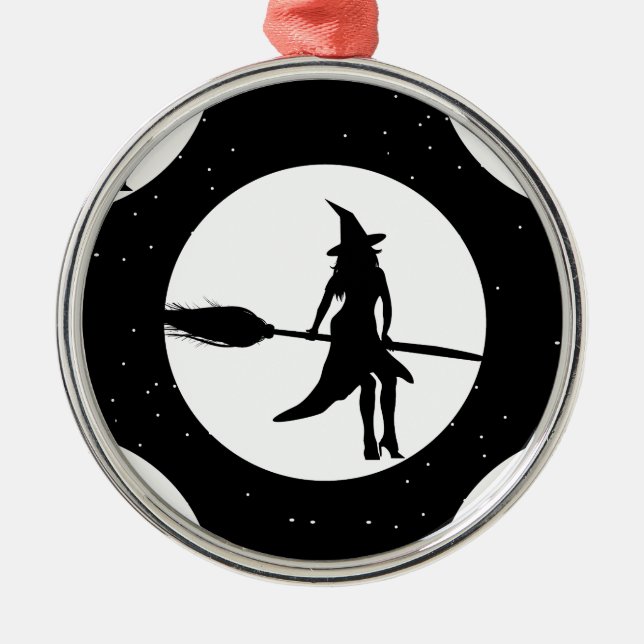 halloween witch metal ornament (Front)