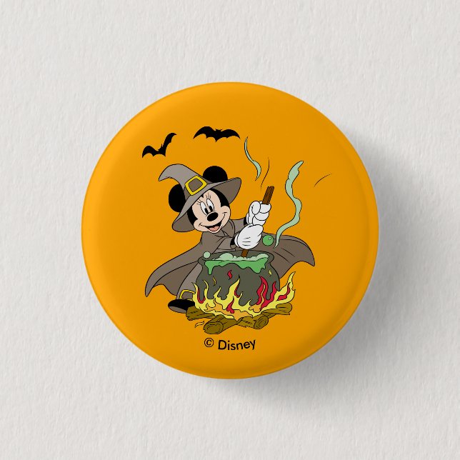 Halloween Witch Minnie Mouse 1 Inch Round Button (Front)