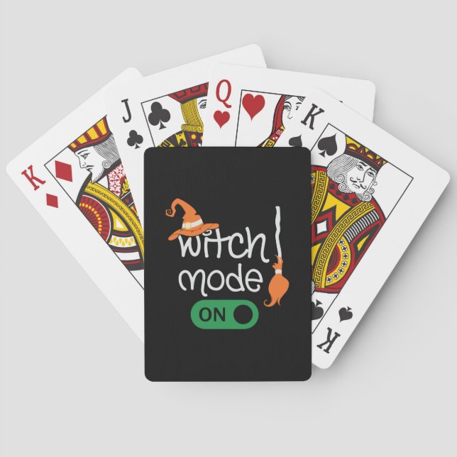 Halloween Witch Mode On Playing Cards (Back)