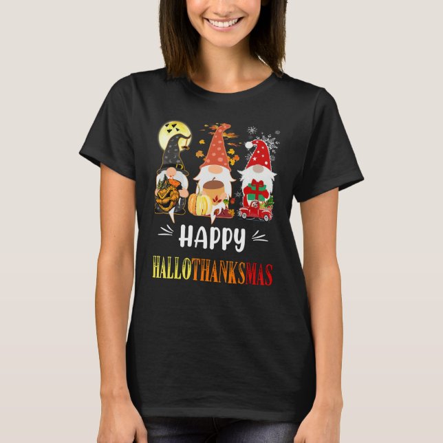Halloween Witch Momster Halloween Gnomes Scary Spo T-Shirt (Front)