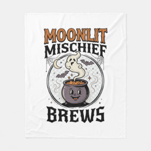 Halloween Witch Moon Mischief Fleece Blanket
