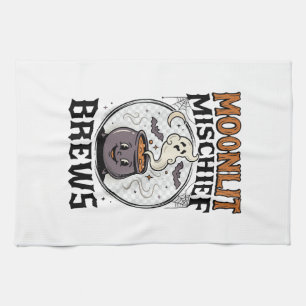 Halloween Witch Moon Mischief Kitchen Towel