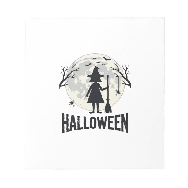 Halloween Witch Moon Vintage Engraving Design_1 Notepad (Front)