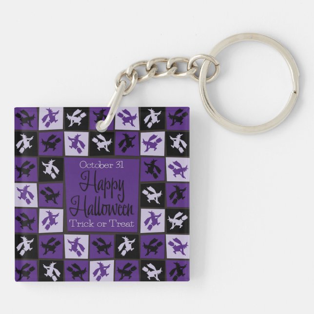 Halloween witch mosaic keychain (Back)