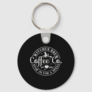 Halloween Witch Motif - Witches Brew Coffee And Co Keychain