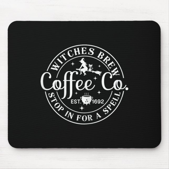 Halloween Witch Motif - Witches Brew Coffee And Co Mouse Pad (Front)