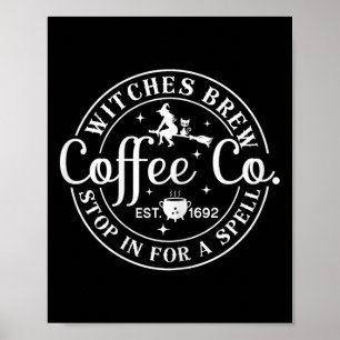 Halloween Witch Motif - Witches Brew Coffee And Co Poster
