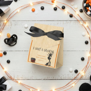 Halloween Witch October Baby Shower Thank you Favor Box