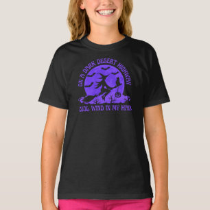 Halloween Witch On A Dark Desert Highway T-Shirt