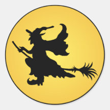 Halloween Witch on broom sticker
