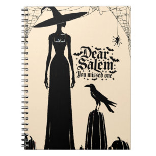 Halloween Witch Orange Spiral Notebook
