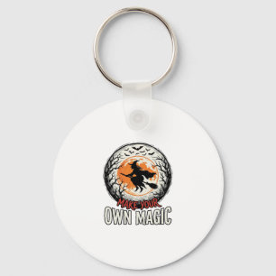 Halloween Witch Own Magic Vintage Shirt Design_1 Keychain