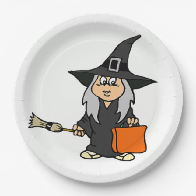 HALLOWEEN WITCH PAPER PLATE (Front)